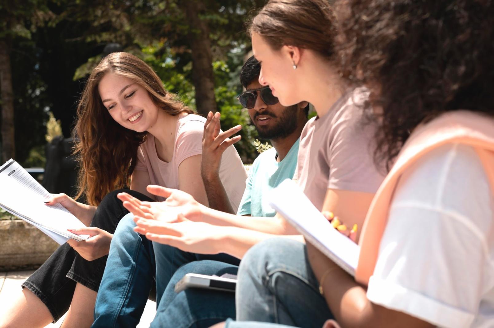 Professional workspace showing content creation and management process